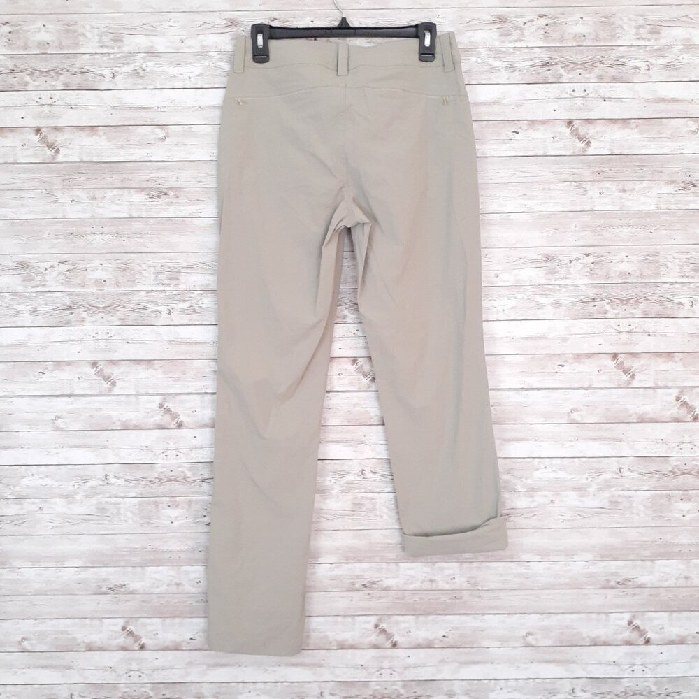 Eddie Bauer Womens Pants Size 6 Stretch Snap Leg Mesh Pockets Beige 95 - Picture 3 of 6